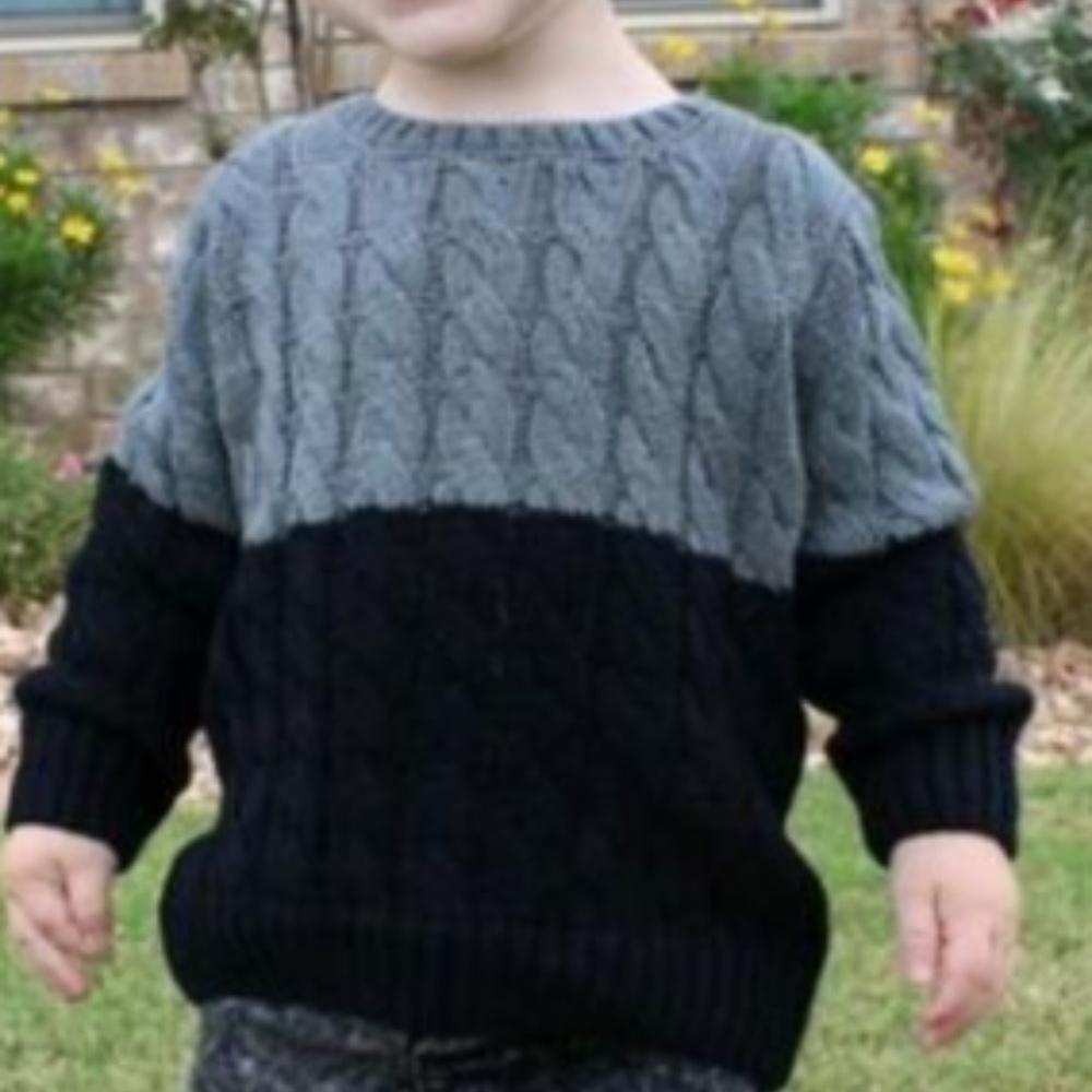 Toddler Color Block Knit Sweater
